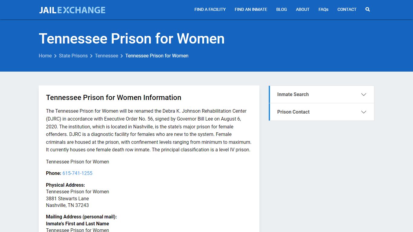 Tennessee Prison for Women Inmate Search, TN - Jail Exchange